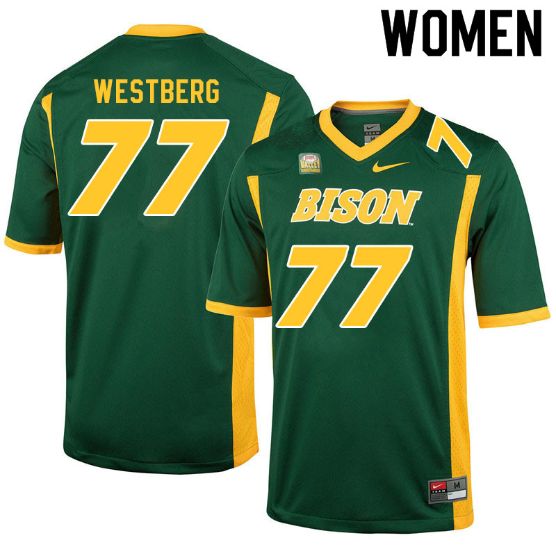 Women #77 Brandon Westberg North Dakota State Bison College Football Jerseys Sale-Green - Click Image to Close